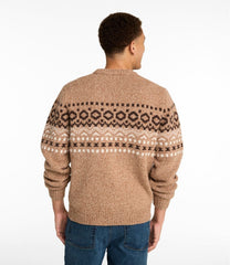 Fair Isle Crewneck Men's Bean's Classic Ragg Wool Sweater