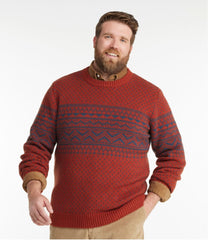 Fair Isle Crewneck Men's Bean's Classic Ragg Wool Sweater