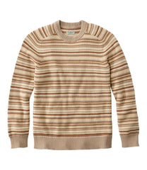 Stripe Crewneck Men's Sunwashed Textured Cotton Sweater