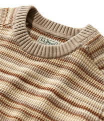 Stripe Crewneck Men's Sunwashed Textured Cotton Sweater