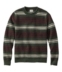 Men's Organic Cotton Waffle Sweater Stripe Rollneck Crew