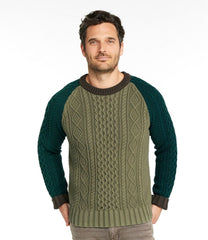 Colorblock Men's Signature Cotton Fisherman Sweater Crewneck