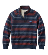 Men's Quilted Sweatshirt Mockneck Stripe