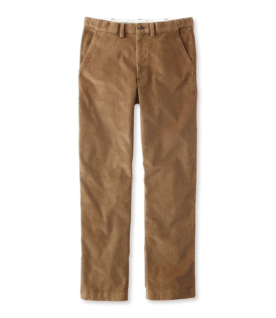 Hidden Comfort Men's L.L.Bean Stretch Country Corduroy Pants Natural Fit Plain Front