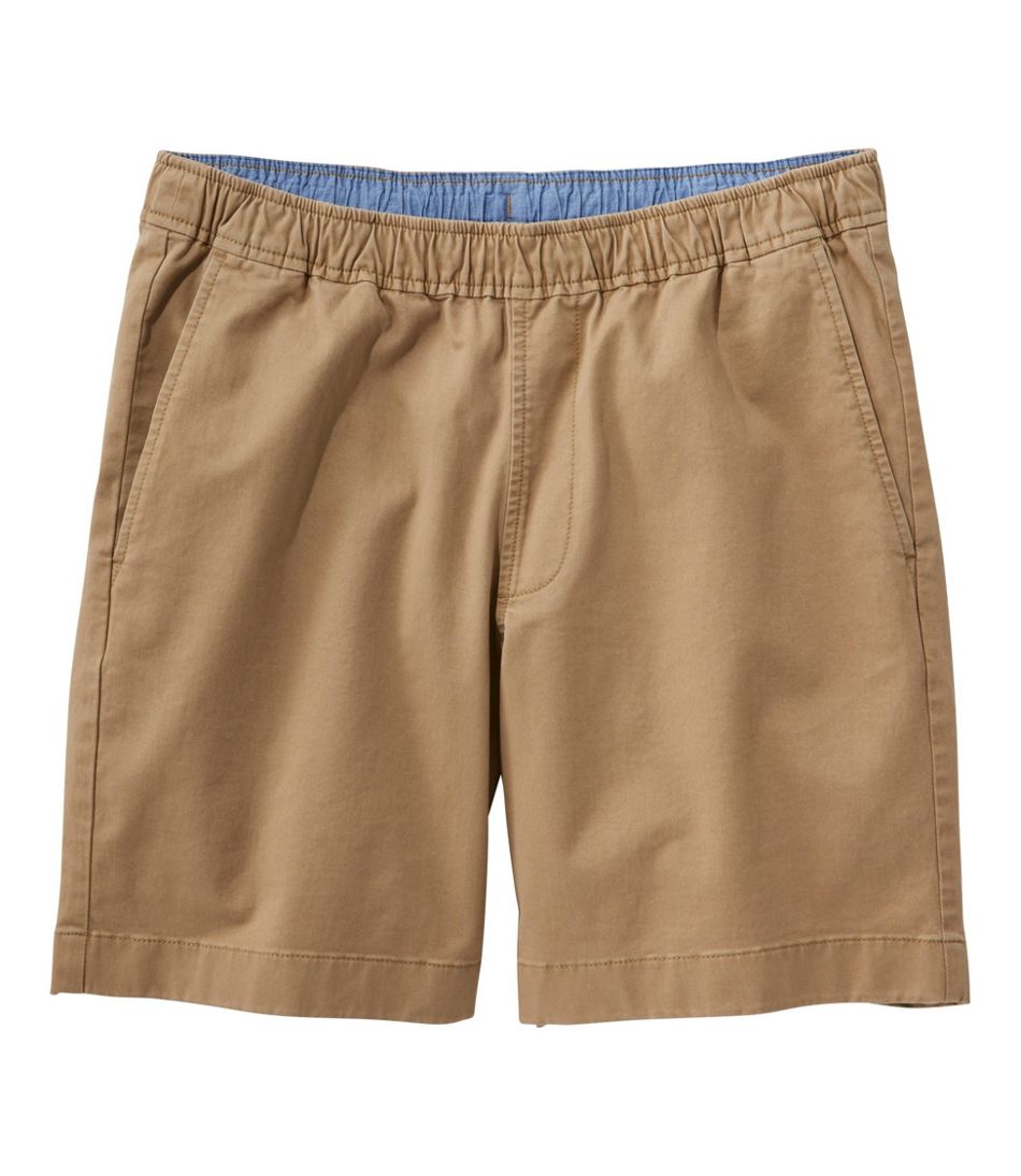 Men's Lakewashed Stretch Khaki Shorts Pull-On 8"