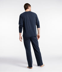 Men's Bean's Cotton Knit Pajamas Henley PJ Set