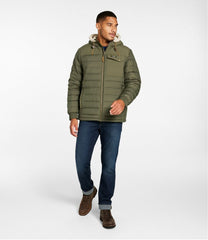 Sherpa-Lined Men's Mountain Classic Down Hooded Jacket