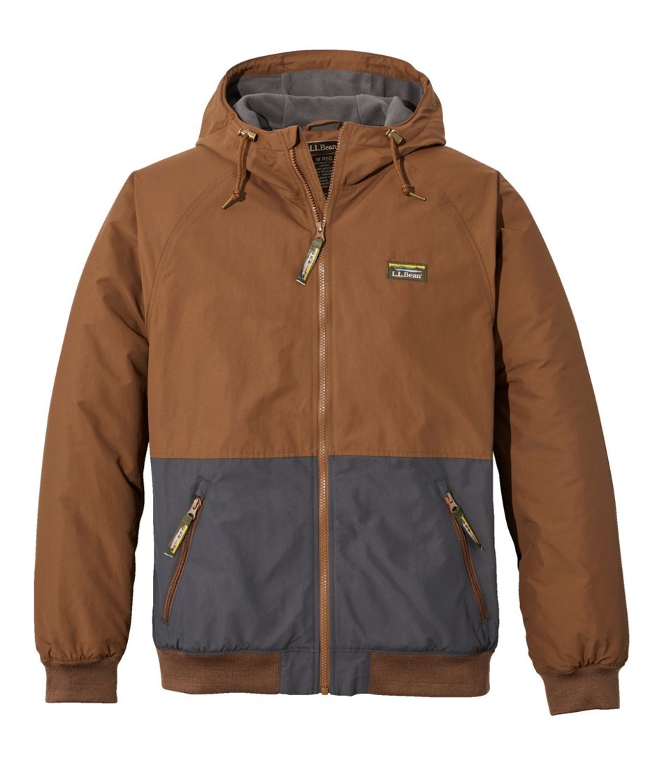 Men's Insulated 3-Season Bomber Hooded Jacket Colorblock
