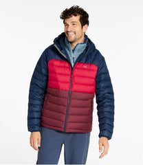 Men's Bean's Down Hooded Jacket Colorblock
