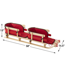 Kids' Pull Sled and Cushion Set Tandem