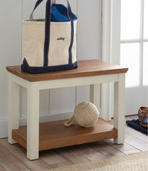 Painted Farmhouse Bench Wood Top