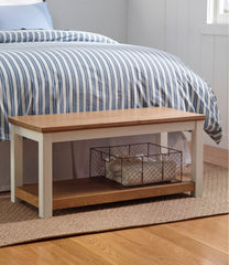 Painted Farmhouse Bench Wood Top