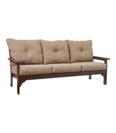 Mahogany All-Weather Patio Sofa with Textured Cushions