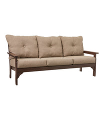 All-Weather Patio Sofa with Textured Cushions Mahogany