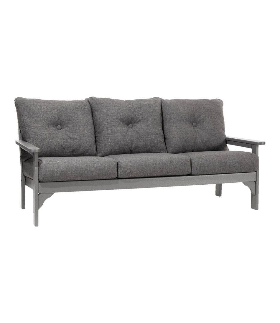 Slate Gray All-Weather Patio Sofa with Textured Cushion