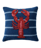 Indoor/Outdoor Hooked Pillow 18x18 Lobster