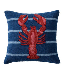 Indoor/Outdoor Hooked Pillow 18x18 Lobster