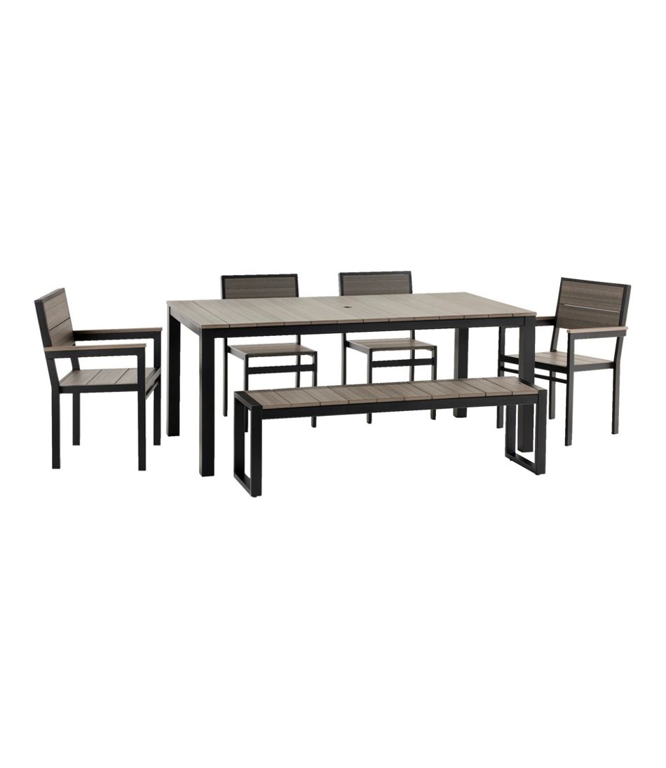 Black Aluminum/Recycled Poly Lumber Farmhouse Dining Set