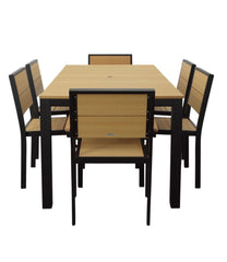 Black Aluminum/Recycled Poly Lumber Farmhouse Dining Set