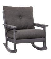 All-Weather Patio Rocker with Textured Cushion Slate Gray