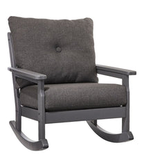 All-Weather Patio Rocker with Textured Cushion Slate Gray