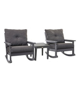 All-Weather Patio Rocker Set with Side Table Slate Gray