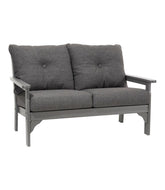 All-Weather Patio Loveseat with Textured Cushion Slate Gray