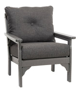 All-Weather Patio Chair with Textured Cushion Slate Gray