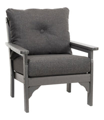 Slate Gray All-Weather Patio Chair with Textured Cushion