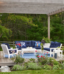 White All-Weather Patio Loveseat with Textured Cushion