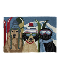 Dogs Skiing Indoor/Outdoor Vacationland Rug