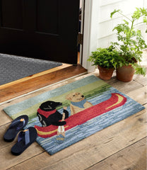 Indoor/Outdoor Vacationland Rug Dog Canoe