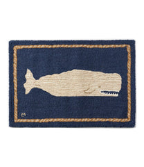 Wool Hooked Novelty Rug Whale