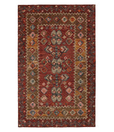 Sienna Multi Double Border Wool Hooked Rug