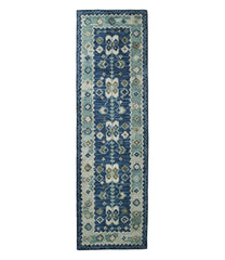 Double Border Wool Hooked Runner
