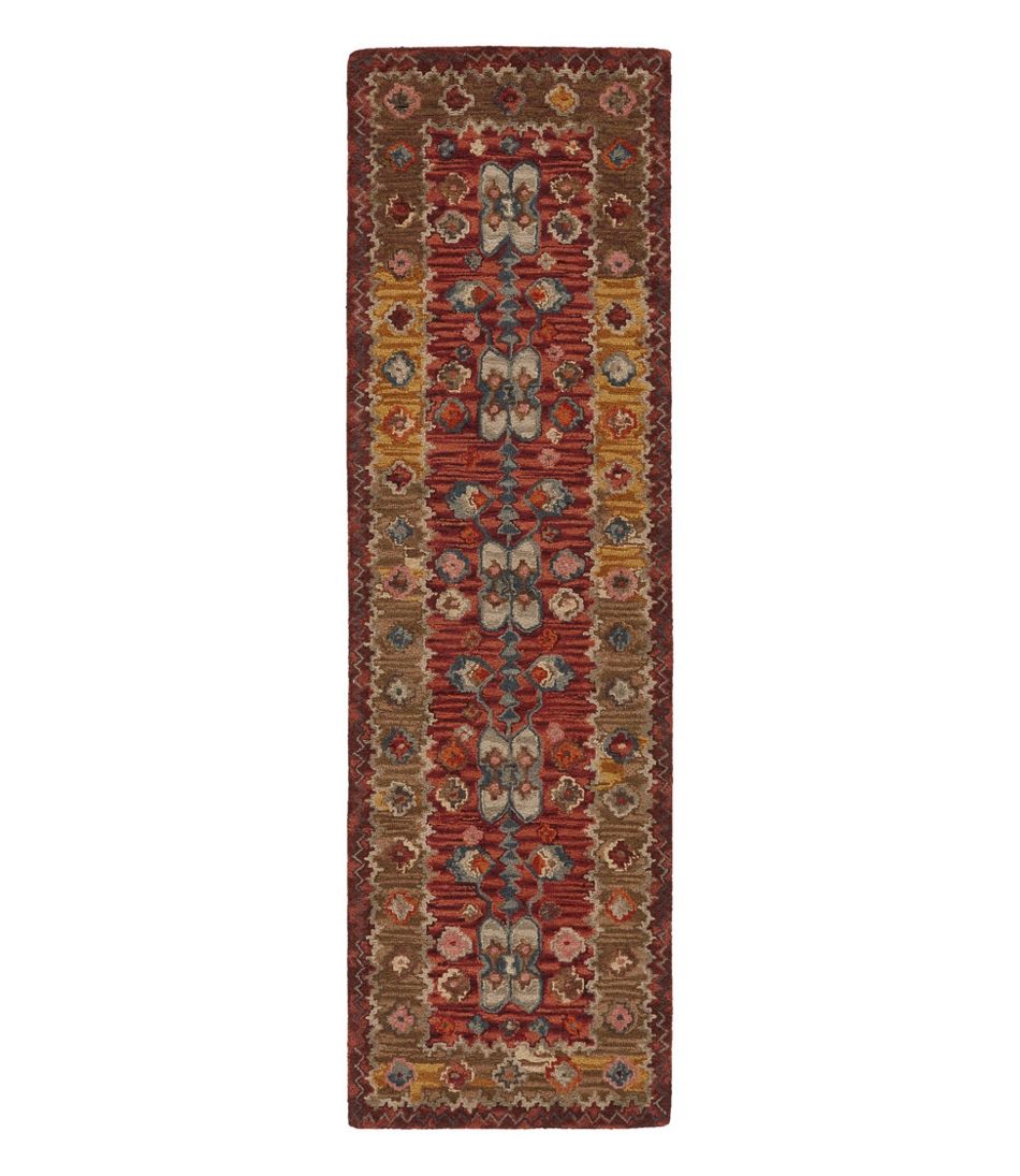 Double Border Wool Hooked Runner Sienna Multi