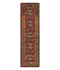 Double Border Wool Hooked Runner Sienna Multi