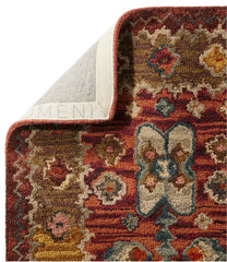 Double Border Wool Hooked Runner Sienna Multi