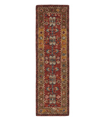 Double Border Wool Hooked Runner Sienna Multi