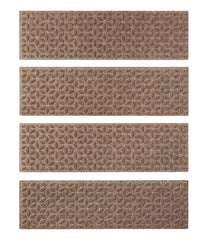 Stair Treads Set of Four Heavyweight Waterhog Mat Blooming Circles