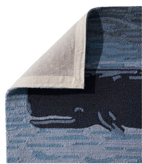 Indoor/Outdoor Vacationland Rug Coastal Whale