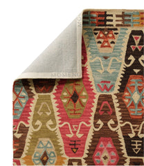 Rustic Geometric Wool Hooked Runner