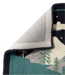 Wool Hooked Runner Winter Woods