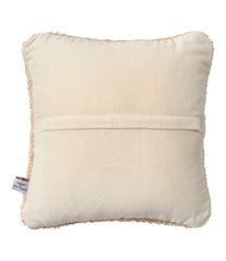 Wool Hooked Throw Pillow 14" x 14" Yellow Dog