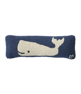 Whale Wool Hooked Throw Pillow 8" x 24"