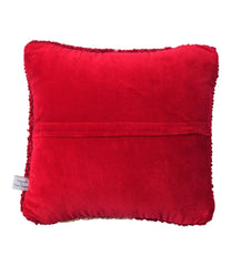 Snowflake Yellow Lab Wool Hooked Throw Pillow 14" x 14"