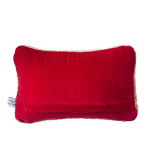 Red Flake 8" x 12" Wool Hooked Throw Pillow