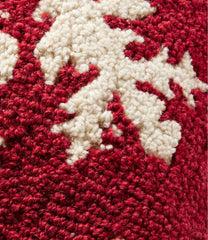Snowflake 14" x 14" Wool Hooked Throw Pillow