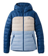Women's Bean's Down Hooded Jacket Colorblock
