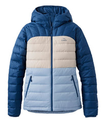 Women's Bean's Down Hooded Jacket Colorblock